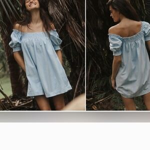 Light Blue Off-Shoulder Dress. Nwt.  Never Worn Brand New